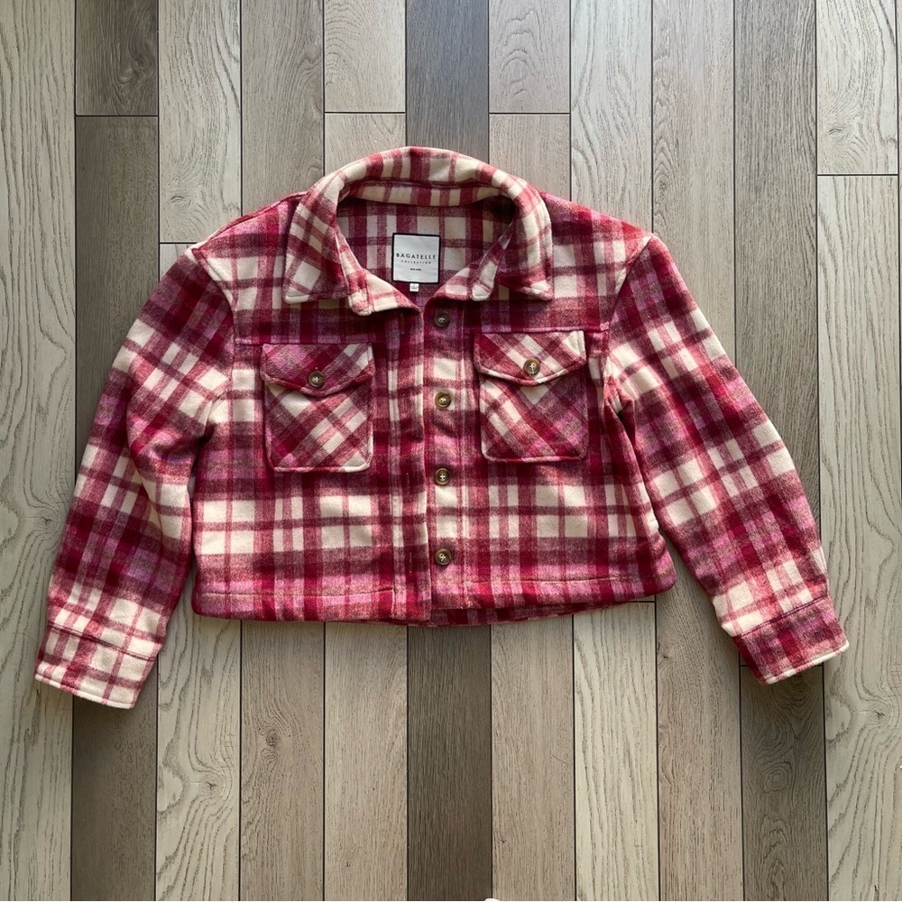Bagatelle Red and Cream Plaid Jacket